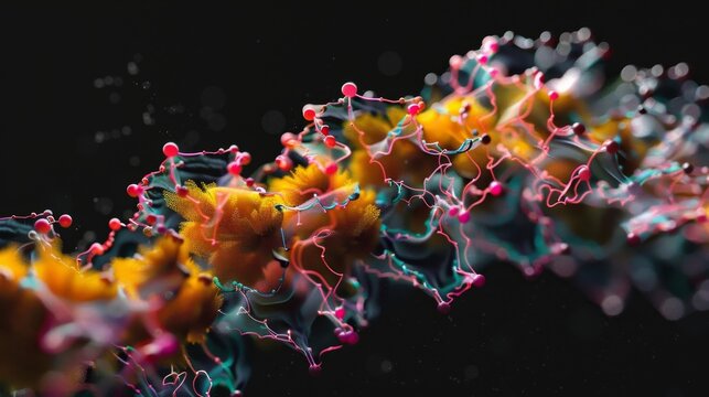 An electron micrograph showcasing the detailed structure of a kinesin protein responsible for transporting cargo toward the axon terminal