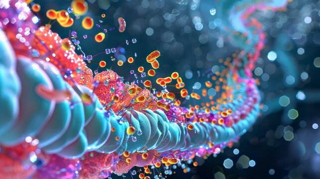 An illustration showing the role of chaperone proteins in guiding the correct folding of collagen molecules