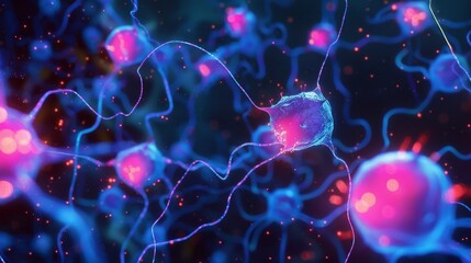 A fluorescent image of a of receptors lighting up as they bind to their ligand signaling the activation and recruitment of downstream signaling pathways