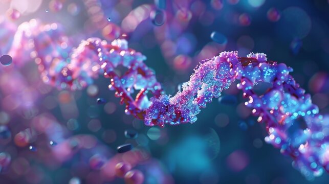 A highresolution image of a microRNA binding to a messenger RNA mRNA molecule effectively blocking its translation into a protein