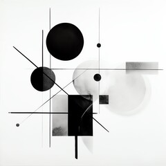 Minimalist geometric shapes in black and white