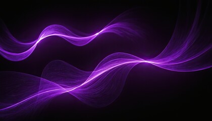 Abstract purple waves on a dark background ,Motion sound wave. Abstract glowing lines ,Abstract flowing neon wave purple