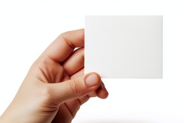 Obraz premium Blank White Card Mockup on Hand created with Generative AI