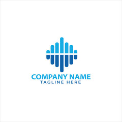 Minimalist M letter logo with "music" and "singing" concept
