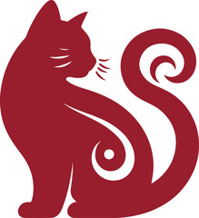 Modern Cat Silhouette Vector Design