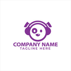 people earphones logo. music note voice logo design inspiration.
