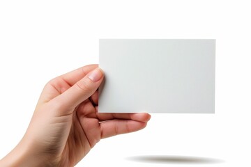 Obraz premium Blank White Card Mockup on Hand created with Generative AI