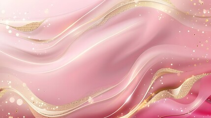 pink abstract background with luxury golden elements vector illustration