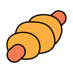 Sausage bread roll icon