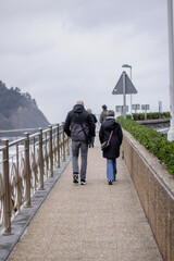 two people sightseeing on deba beach