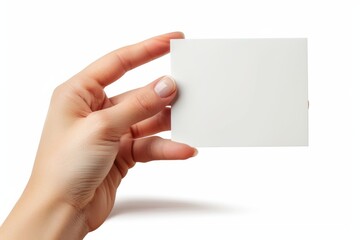 Obraz premium Blank White Card Mockup on Hand created with Generative AI