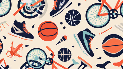 Sports Gear Icon Pattern