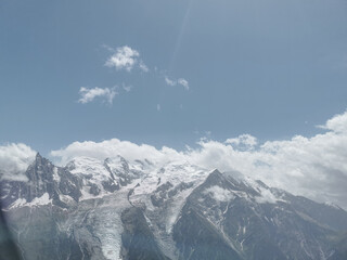 Snowy mountains during hiking in the Alps.