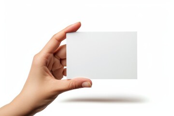 Obraz premium Blank White Card Mockup on Hand created with Generative AI