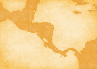 Fototapeta premium Ocher map of Central America - Blank map