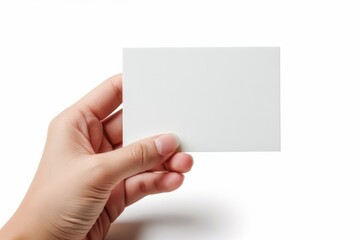 Blank White Card Mockup on Hand created with Generative AI