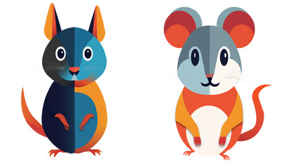 Two rabbits standing within a circular enclosure