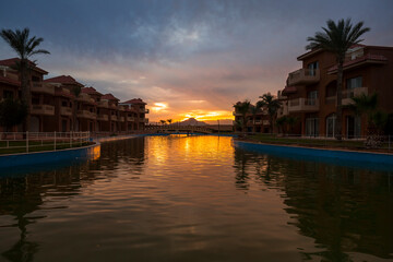 Fototapeta premium View of sunset in Sharm El Sheikh resort