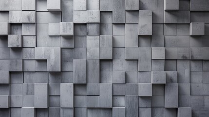 Gray Geometric 3D Cube Pattern