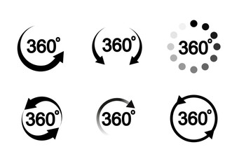 Set of 360 Degree View Vector Icons for Your Design. Vector