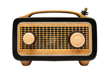 Vintage Wooden Radio with Speaker Grill