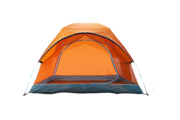 Orange Camping Tent isolated on white background