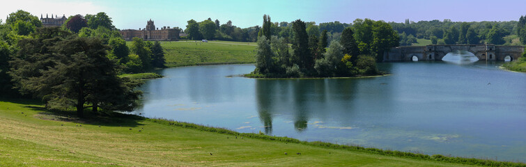 View at the lake of Blenheim palace on Woodstock, England