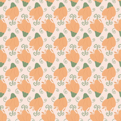 Simple wildflowers seamless pattern. Botanic endless background. Flower bud repeat cover. Vector hand drawn illustration.