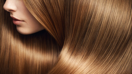 Fototapeta premium beautiful straigth, smooth and long hair. Hair care concept