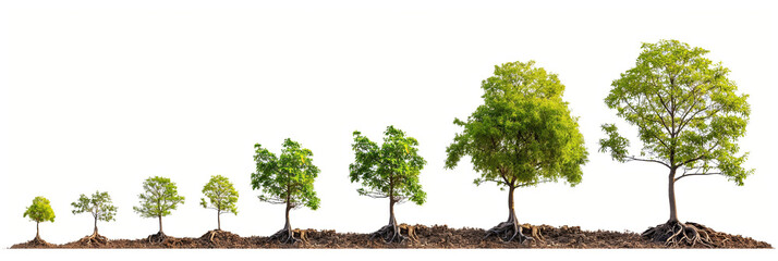 sequence of seed growing in trees in many stage