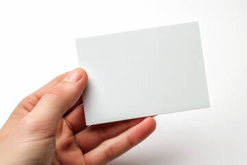 Obraz premium Blank White Card Mockup on Hand created with Generative AI