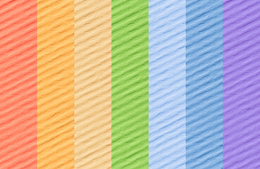 close up of seven stripes of paper colored as rainbow