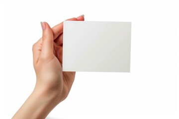 Obraz premium Blank White Card Mockup on Hand created with Generative AI