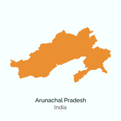 Fototapeta premium Arunachal Pradesh state map, India. Vector, illustration.