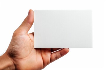 Obraz premium Blank White Card Mockup on Hand created with Generative AI