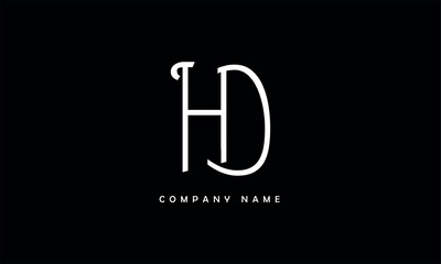 HD, DH, H, D Abstract Letters Logo Monogram