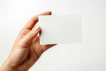 Obraz premium Blank White Card Mockup on Hand created with Generative AI