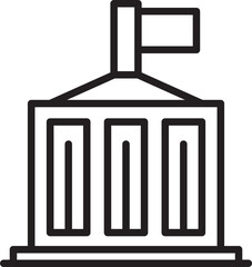 Government Building Line Icon
