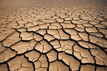 Cracked desert floor, parched earth texture, drought landscape, dry soil pattern, arid climate background, environmental change