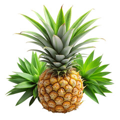 Fototapeta premium Pineapple leaves isolated on transparent background.