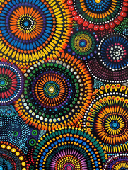 Vibrant Indigenous Dot Painting: A Symphony of Colors and Patterns