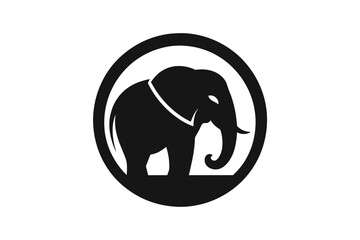 An artistically crafted minimalist vector depiction capturing the essence of an elephant with stylized finesse.