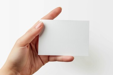 Blank White Card Mockup on Hand created with Generative AI