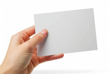 Obraz premium Blank White Card Mockup on Hand created with Generative AI