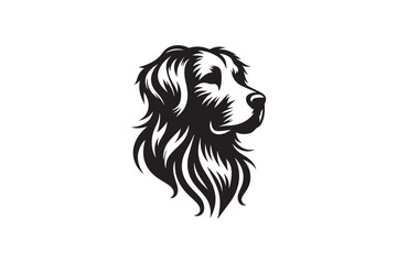 Dog head silhouette vector art illustration
