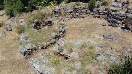 nuraghe and nuragic complex of sa domu beccia in uras in central Sardinia