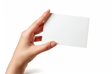 Obraz premium Blank White Card Mockup on Hand created with Generative AI