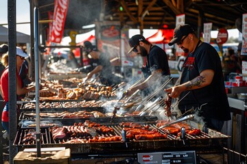 Busy Food Stall at a Summer Festival