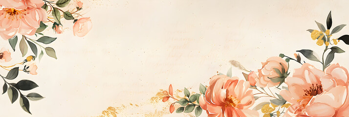 Elegant Floral Invitation Layout with Gold Foil Border and Handcrafted Paper Texture for Sophisticated Events