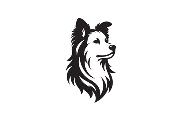 Dog head silhouette vector art illustration
